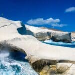 White,chalk,cliffs,in,sarakiniko,,milos,island,,cyclades,,greece
