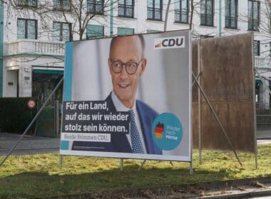 Berlin,,germany, ,january,24,,2025:,billboard,by,cdu,on