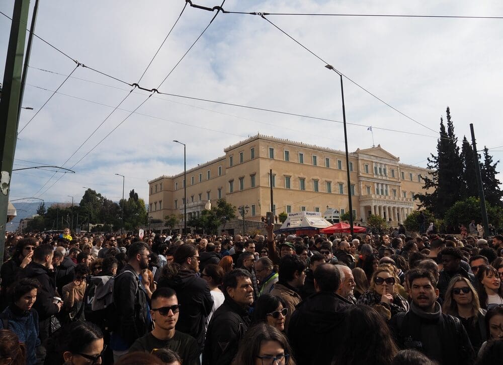 Athens,,greece, ,january,26,,2025:,massive,crowd,protests,about