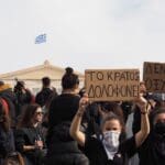 Athens,,greece, ,january,26,,2025:,crowd,demonstrating,about,tempi