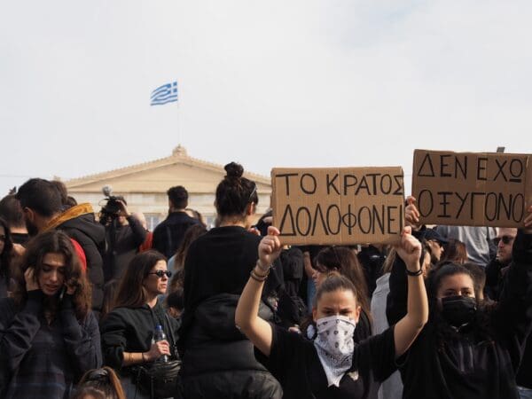 Athens,,greece, ,january,26,,2025:,crowd,demonstrating,about,tempi