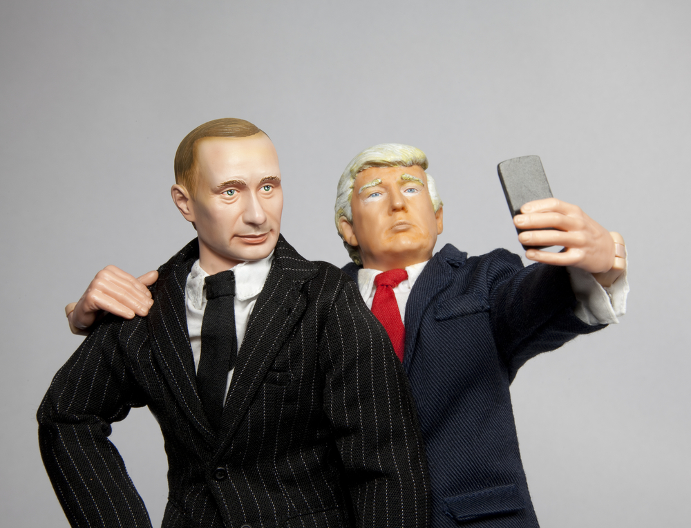Caricatures,of,us,president,donald,trump,with,russian,president,vladimir