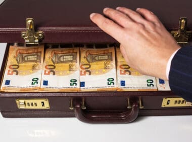 24 hour,half open,briefcase,full,of,euro,banknotes