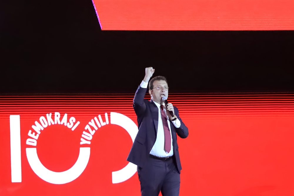 06 10 2023,istanbul turkiye:,istanbul,mayor,ekrem,imamoglu,talking,during