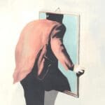Illustration,of,man,entering,a,surreal,painting,,optical,illusion,concept