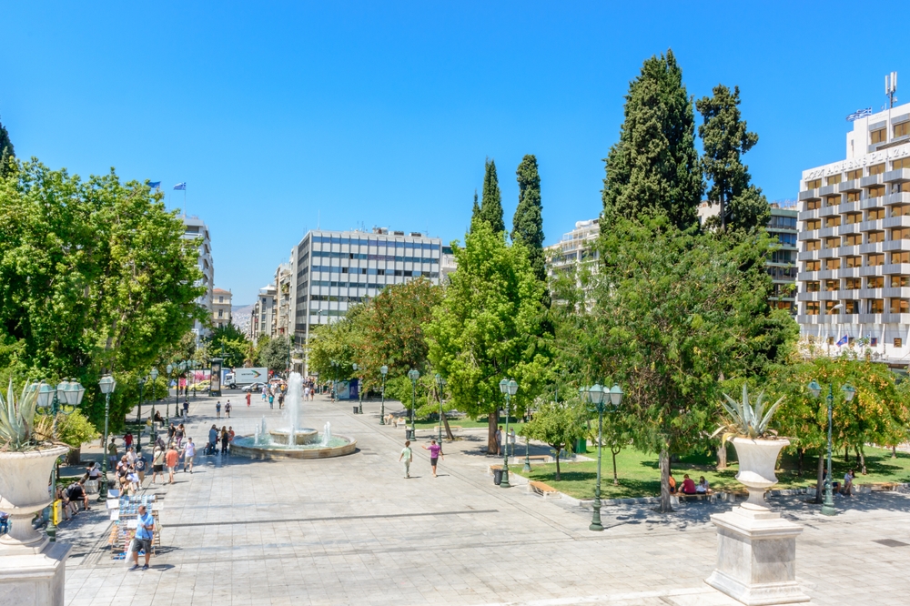 Athens, ,greece,august,16,,2021:,the,syntagma,square,with