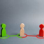 Red,and,green,people,want,to,recruit,person,in,the