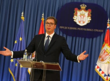 Belgrade,,serbia ,september,12th,2017:,serbian,president,aleksandar,vucic,with