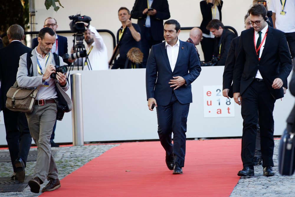 Salzburg,,austria,20th,sep ,2018 ,greek,prime,minister,alexis,tsipras