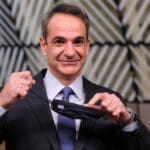 Greek,prime,minister,kyriakos,mitsotakis,arrives,to,participate,in,a