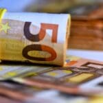 Pile,of,50,real,euro,notes,isolated,on,white ,about