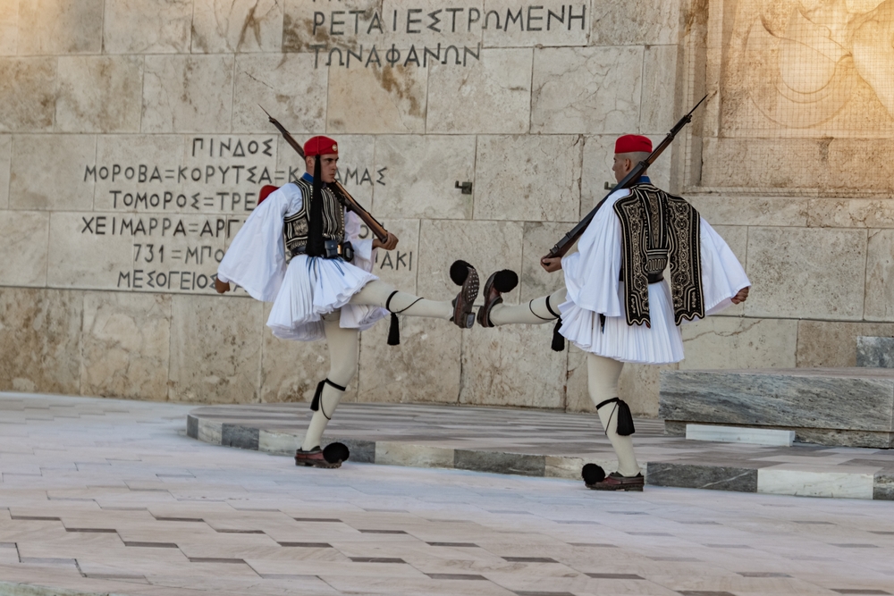 Athens,,greece,on,october,9,,2022 view,of,the,evzones,tsoliades