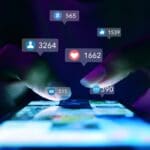 Finger,of,woman,touching,scroll,page,app,on,mobile,phone in