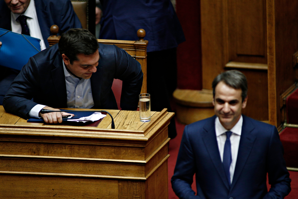 President,of,new,democracy,,kyriakos,mitsotakis,attends,in,debate,in