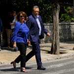 Alternate,minister,for,environment,sokratis,famelos,arrives,to,attend,a