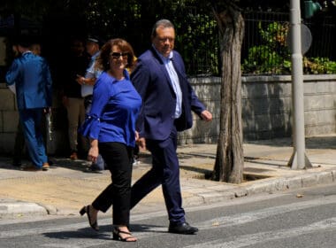 Alternate,minister,for,environment,sokratis,famelos,arrives,to,attend,a