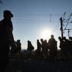 Idomeni,,greece, ,august,29,,2015 ,a,police,officer,stands