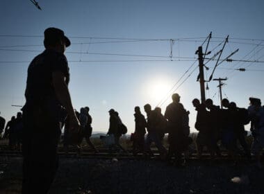 Idomeni,,greece, ,august,29,,2015 ,a,police,officer,stands