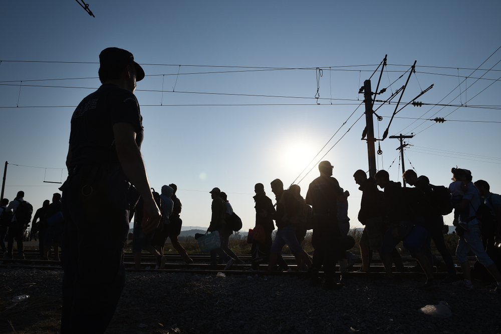 Idomeni,,greece, ,august,29,,2015 ,a,police,officer,stands