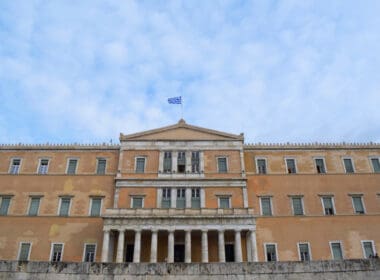 Athens,,greece, ,november,28,,2019:,greek,parliament,with,blue