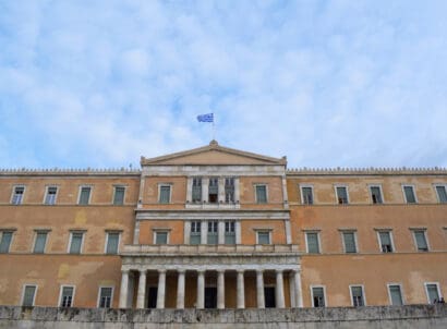 Athens,,greece, ,november,28,,2019:,greek,parliament,with,blue