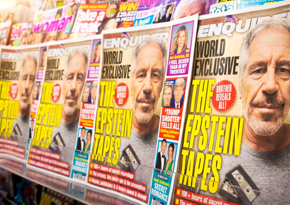 London,uk november,25,2024:,jeffrey,epstein,news,headlines,on,national,enquirer ,the