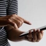 Woman,using,a,smartphone,business,communication,,secure,internet,banking,intuitive