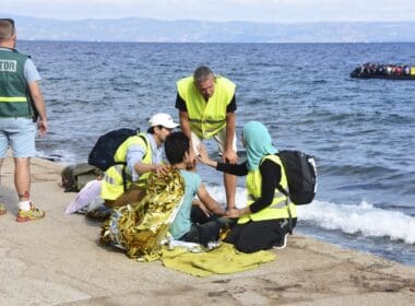 Lesvos,,greece, ,september,29,,2015:,refugee,given,help,after
