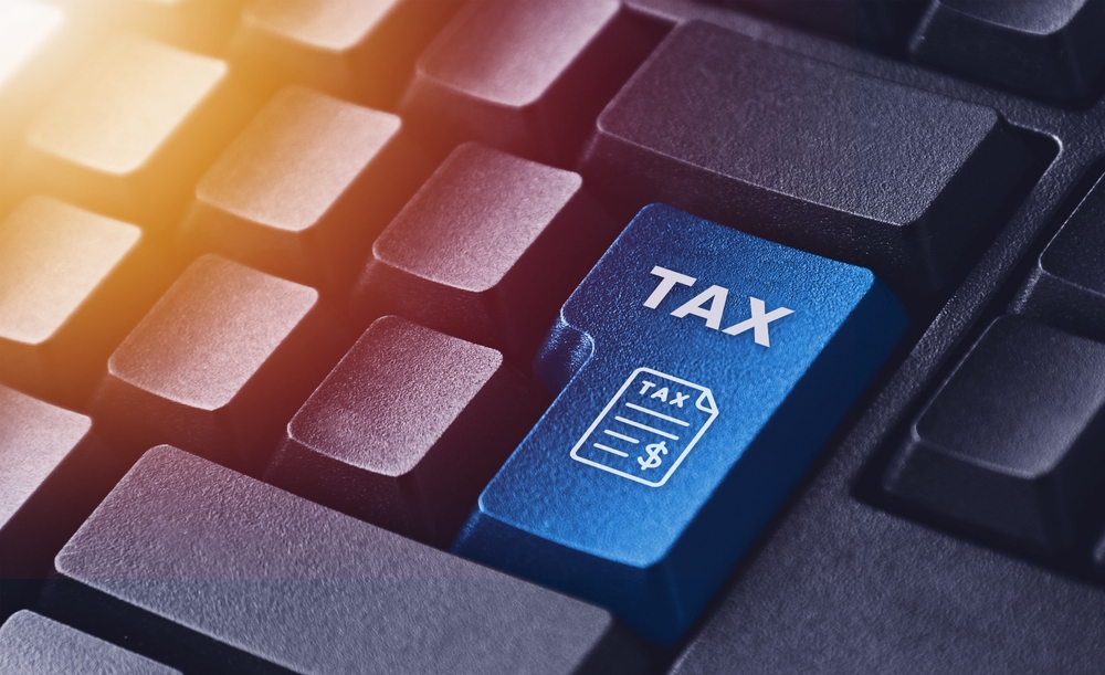 Computer,keyboard,with,tax,button,concept