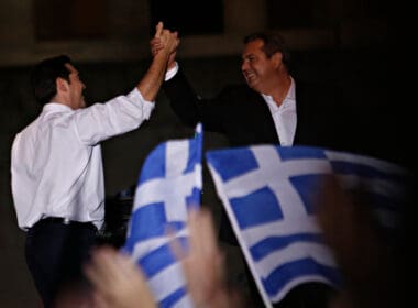 Greek,prime,minister,alexis,tsipras,addresess,an,anti austerity,rally,at