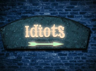 Street,sign,the,direction,way,to,idiots