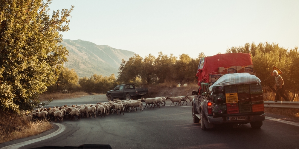 "traffic,jams",on,crete,mountain,roads ,left,turn,on,mountain
