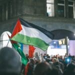 Pro, ,palestinian,protests,in,berlin ,flags,of,palestine,waving