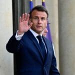 French,president,emmanuel,macron,hosts,gurbanguly,berdymuhamedov,,national,leader,of
