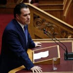 Member,of,the,greek,parliament,adonis,georgiadis,attends,in,a