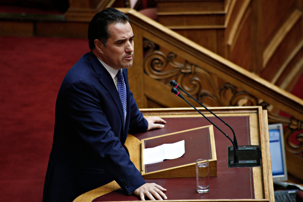 Member,of,the,greek,parliament,adonis,georgiadis,attends,in,a