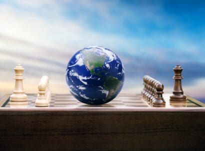 Earth,globe,on,a,chessboard ,strategy,,world,politics,concept