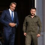 Greece's,prime,minister,kyriakos,mitsotakis,welcomes,ukraine's,president,volodymyr,zelenskyy