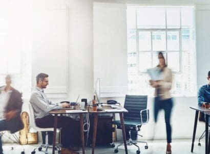 Busy,,motion,blur,and,work,with,business,people,in,office