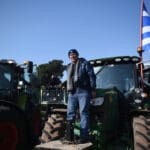 Thessaloniki,,greece, ,february,1,,2018 ,a,farmer,stands,on