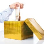 Business,man,,corruption,metaphor,,on,white,background