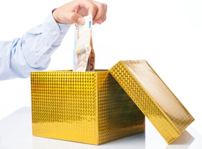 Business,man,,corruption,metaphor,,on,white,background