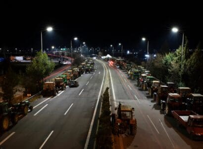 Nikaia,,larisa,,greece, ,february,11,,2022 ,farmers,parked,hundreds