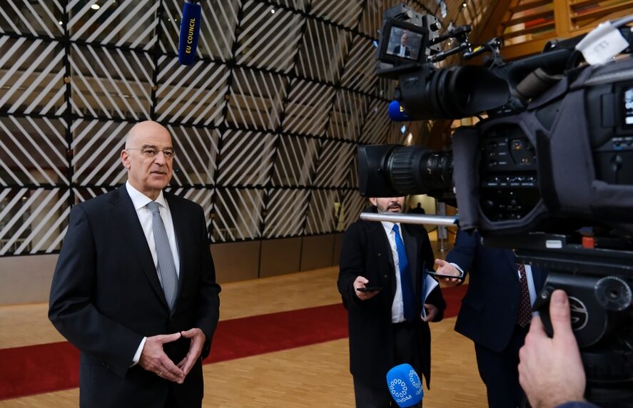 Nikos,dendias,,minister,of,foreign,affairs,arrives,for,a,meeting