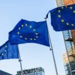 European,flags,in,front,of,the,berlaymont,building,,headquarters,of