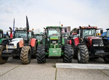 Thessaloniki,,greece, ,feb ,02,,2024 ,farmers,with,their,tractors