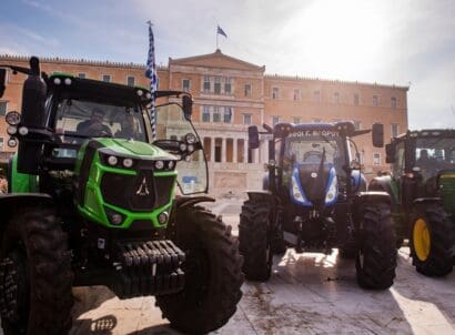Athens,,greece, ,feb ,21,,2024 ,protesting,farmers,with,their