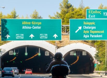 Vehicle,traffic,traveling,on,the,road,between,lavrion,and,athens,