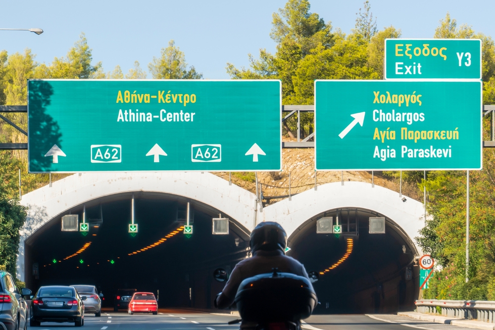 Vehicle,traffic,traveling,on,the,road,between,lavrion,and,athens,