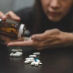 Anti,drug,,drug,addict,asian,young,woman,,girl,hand,reaching